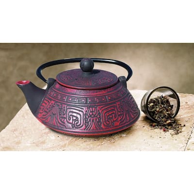 Old Dutch Kodai Red/Black Cast Iron 26-ounce Teapot