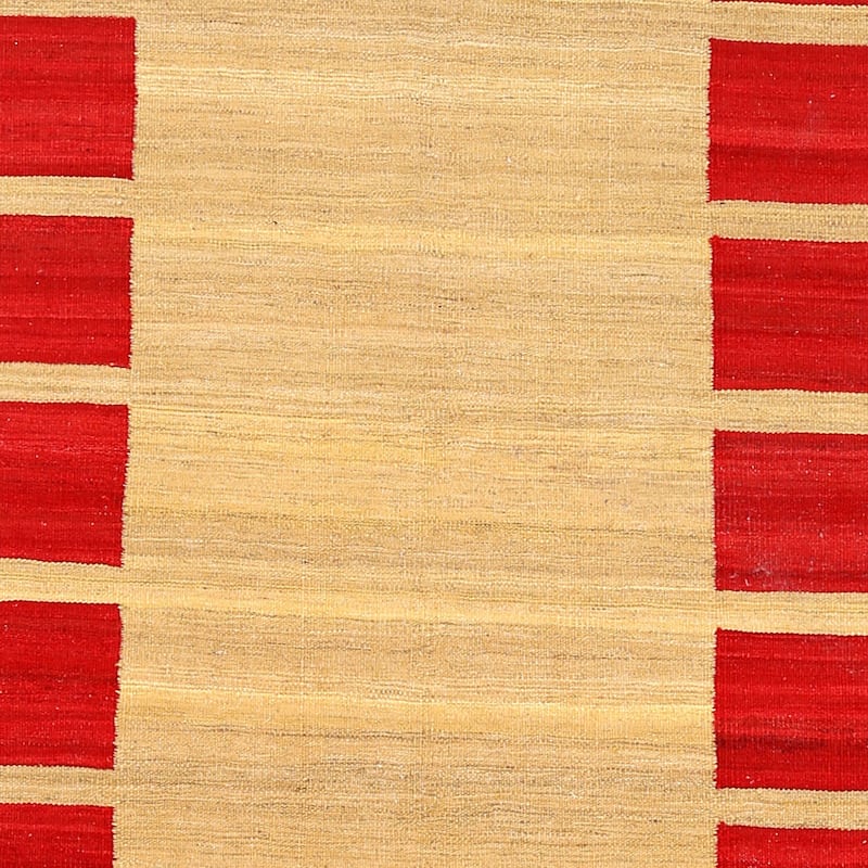 Handmade One-of-a-Kind Mimana Wool Kilim (Afghanistan) - 4'11 x 6'4