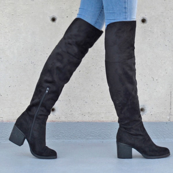 Wide Calf Tall Round Toe Boots 