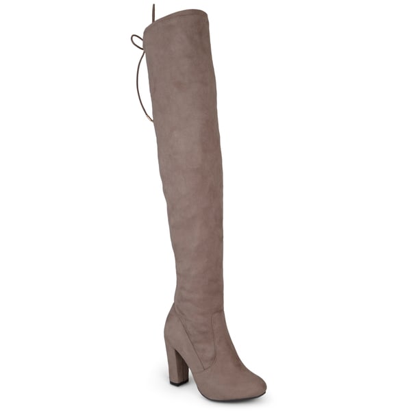 low heel over the knee boots wide calf