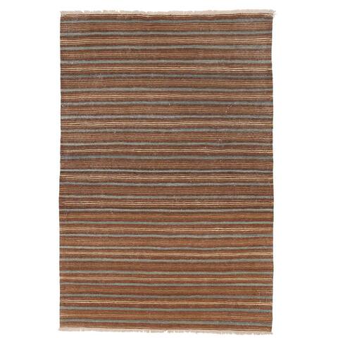 Handmade One-of-a-Kind Mimana Wool Kilim (Afghanistan) - 3'2 x 4'10
