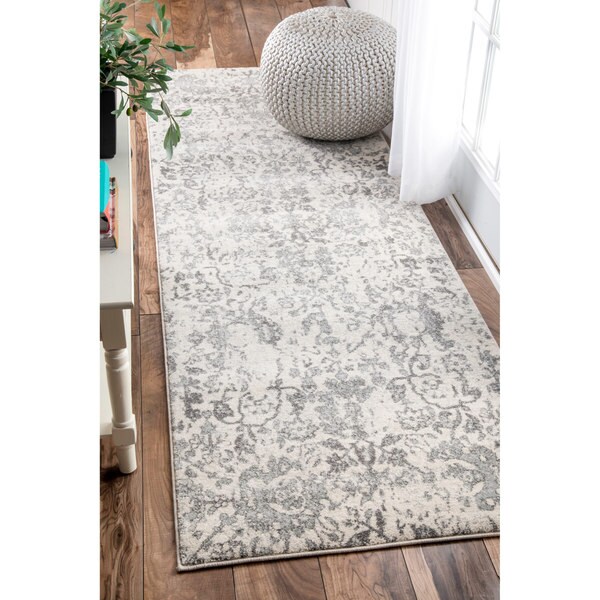 nuLOOM Vintage Floral Grey Runner Rug (2'8 x 8') Free Shipping Today