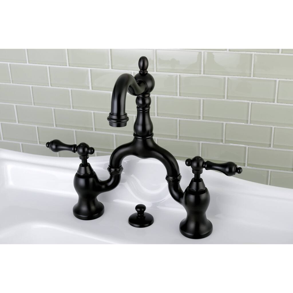 Kingston Brass Vintage High-Spout Oil Rubbed Bronze Bridge Bathroom Faucet