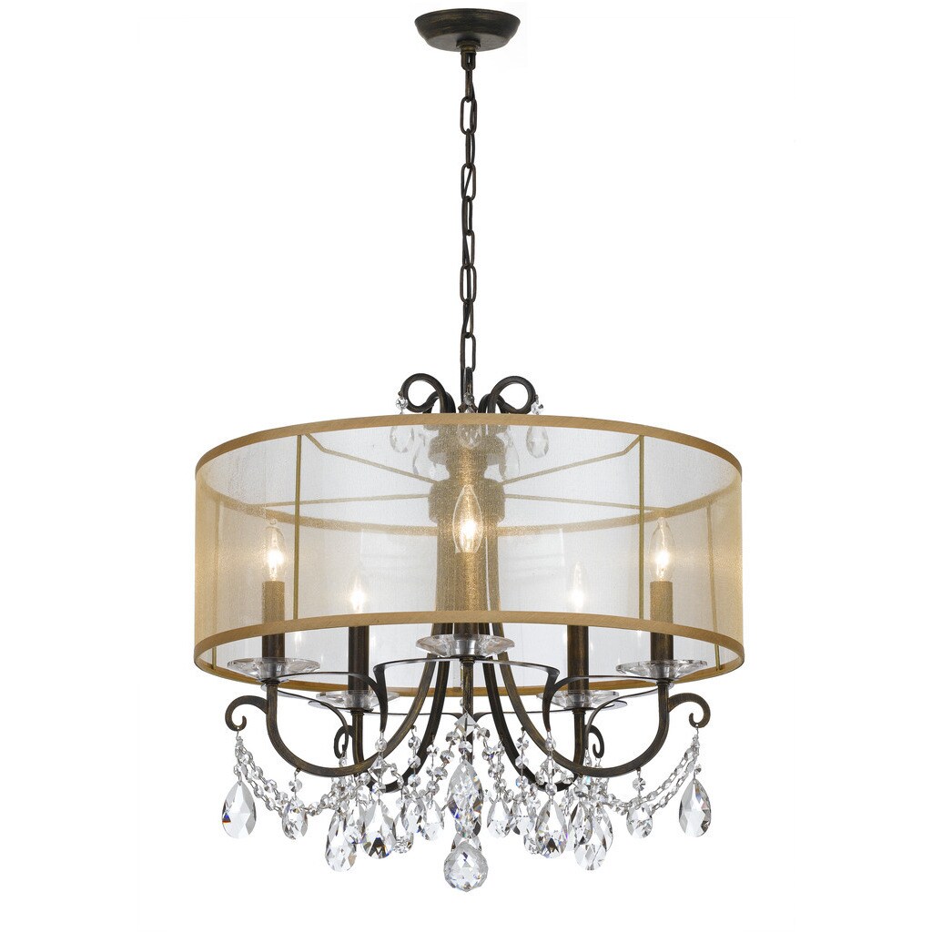 Crystorama Othello Collection 5-light English Bronze Chandelier - Chandeliers For Bedrooms by Overstock.com