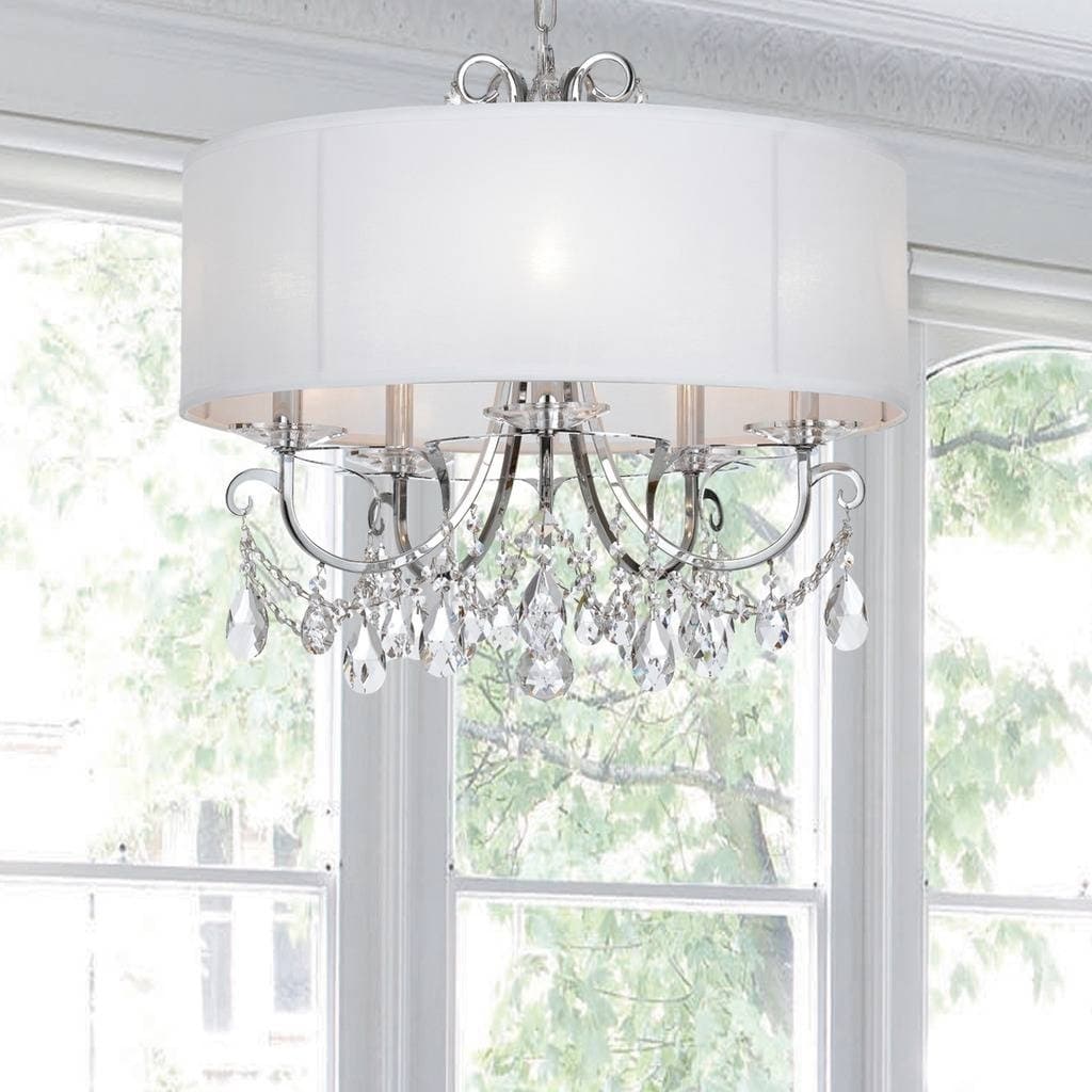 5-light Polished Chrome/Crystal Chandelier - Chandeliers For Bedrooms by Overstock.com