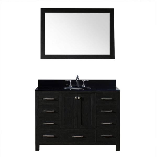 Virtu USA Caroline Avenue 48inch Double Bathroom Vanity Set in Zebra