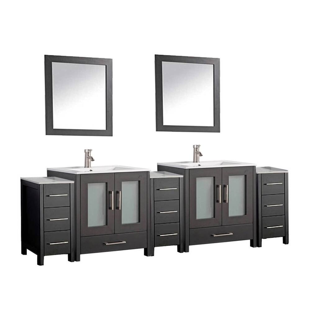 MTD Vanities Argentina 96-inch Double Sink Bathroom Vanity and Cabinets Set