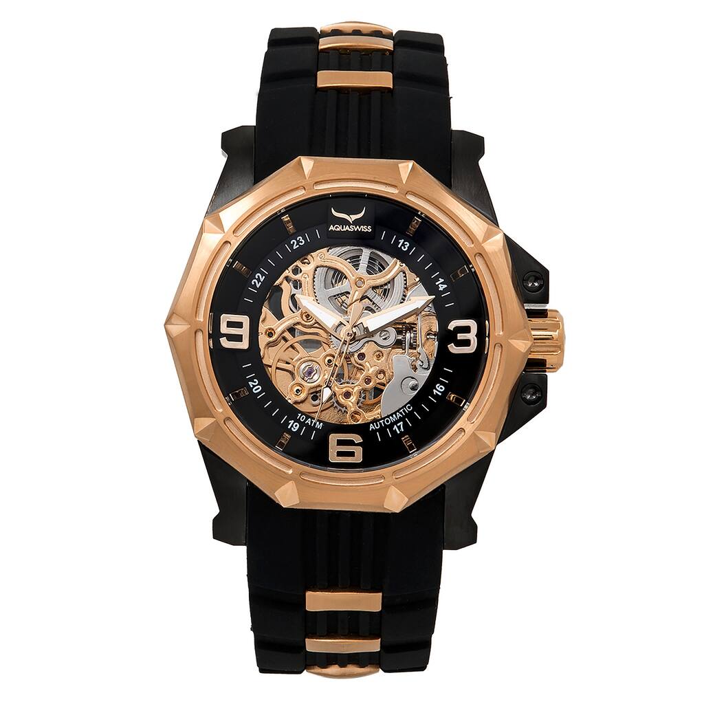 Aquaswiss Unisex 81GA004 Black/Rosegold Automatic Vessel G Watch