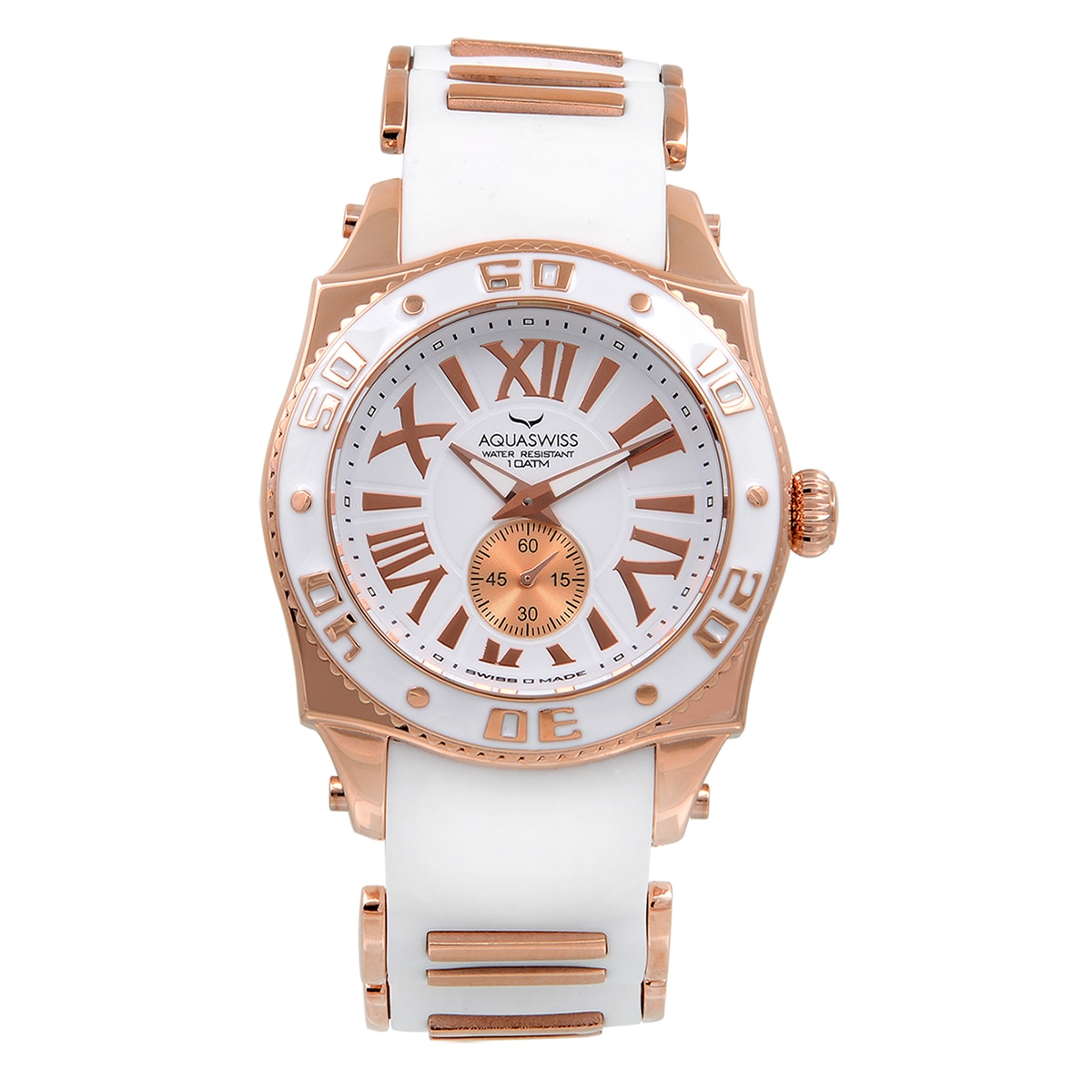 Aquaswiss Unisex White/Rosegold Swissport G Watch 