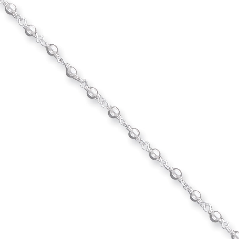 Sterling Silver 10inch Fancy Polished Anklet 10 Inches 
