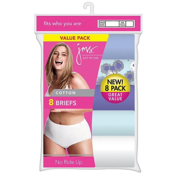 Just My Size Cotton Women's Assorted Tagless Brief Panties