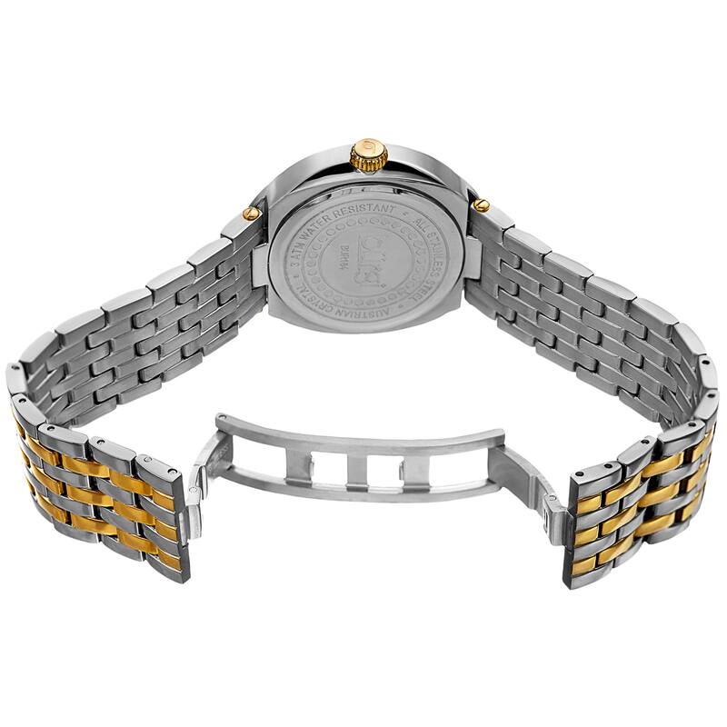 Burgi Women's Quartz Swarovski Crystal Stainless Steel Two-Tone Bracelet Watch