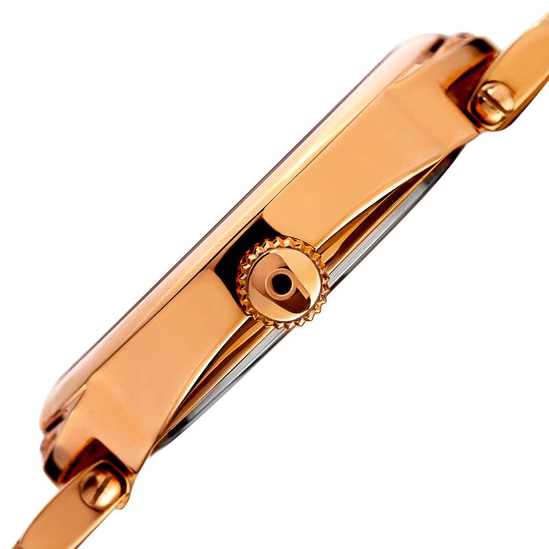 Burgi Women's Quartz Swarovski Crystal Stainless Steel Rose-Tone Bracelet Watch
