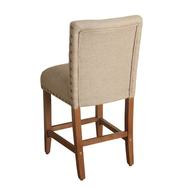 HomePop 24-inch Counter Height Tan Upholstered Barstool - 24 inches