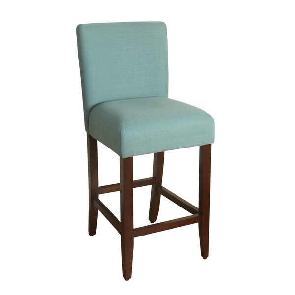 HomePop 29-inch Bar Height Textured Aqua Upholstered Barstool