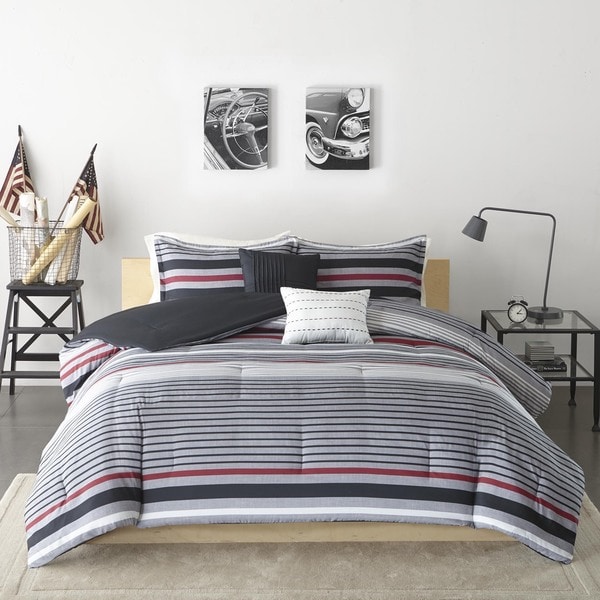 Intelligent Design Jason Black/ Red Comforter Set