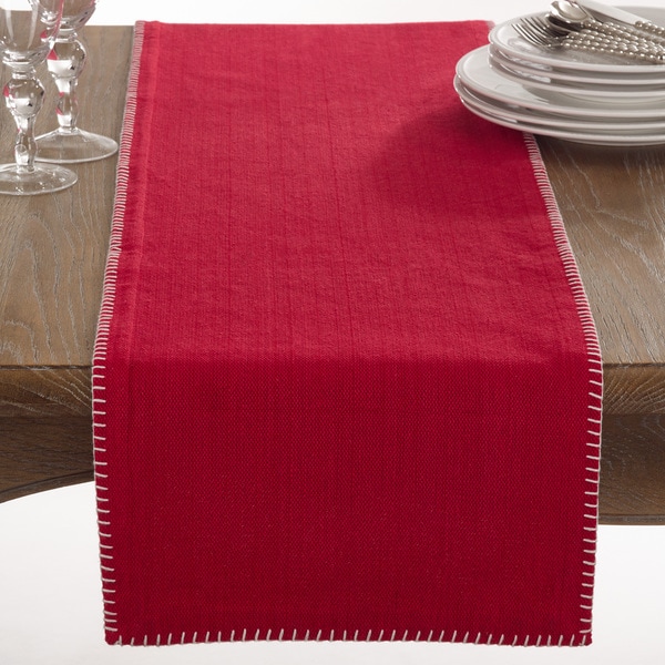 Celena Collection Whip Stitched Design Cotton Table Runner Free