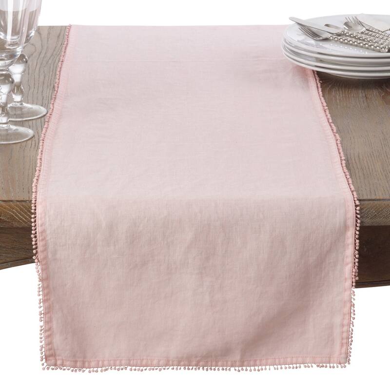 Table Runner With Pom Pom Design