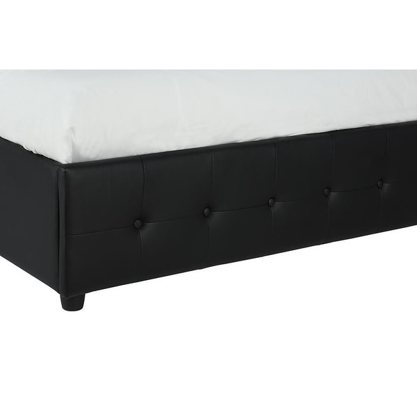 Dhp cambridge black faux leather upholstered bed with shops storage