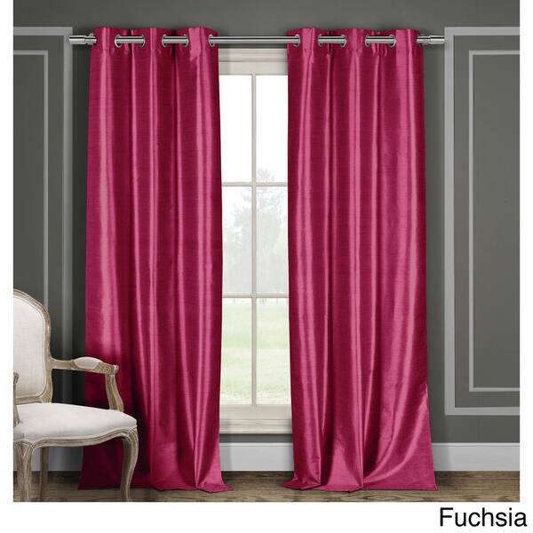 Shop Duck River Solid Faux Silk Grommet Curtain Panel Pair On
