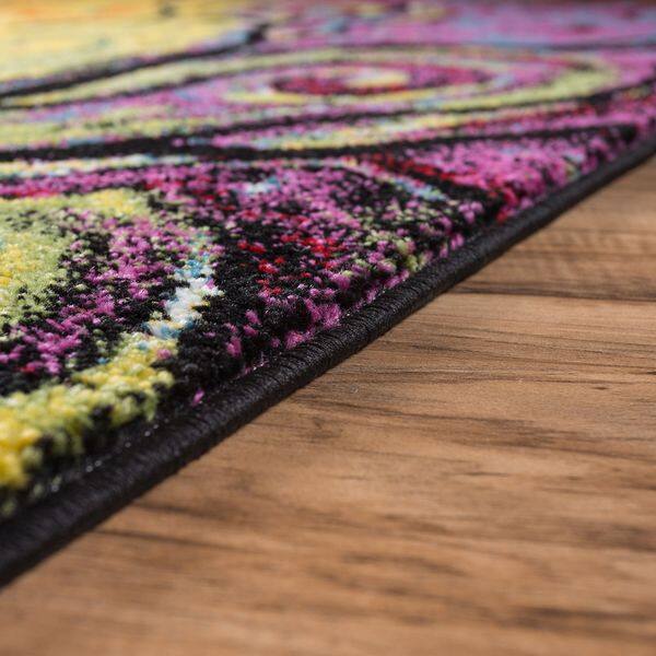 Modern Bright Flowers Non-Slip Area Rug Multi - 5'3 x 7'3