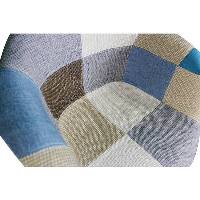 Woolen Fabric Dining Armchair With Wood Eiffel Legs