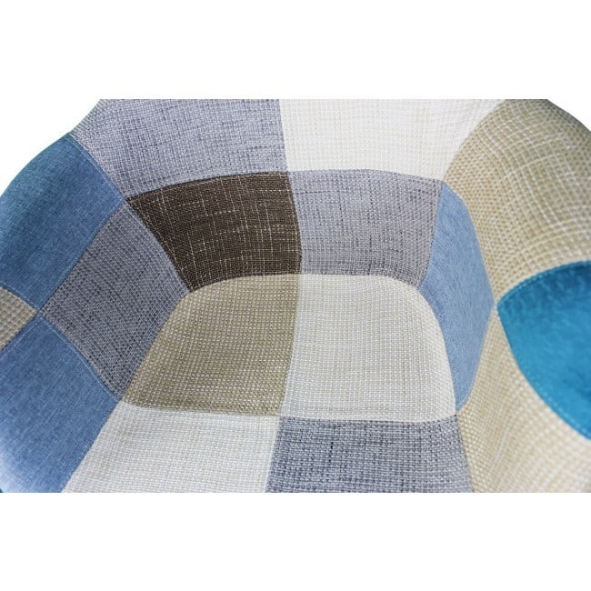 Woolen Fabric Dining Armchair With Wood Eiffel Legs