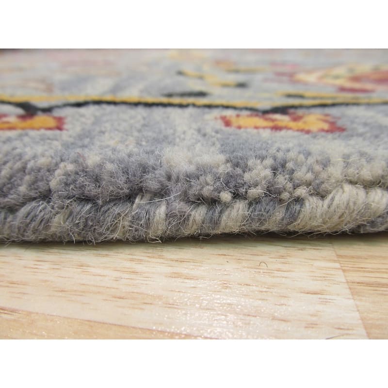 Hand-tufted Wool Blue Transitional Floral Paisley Aea Rug