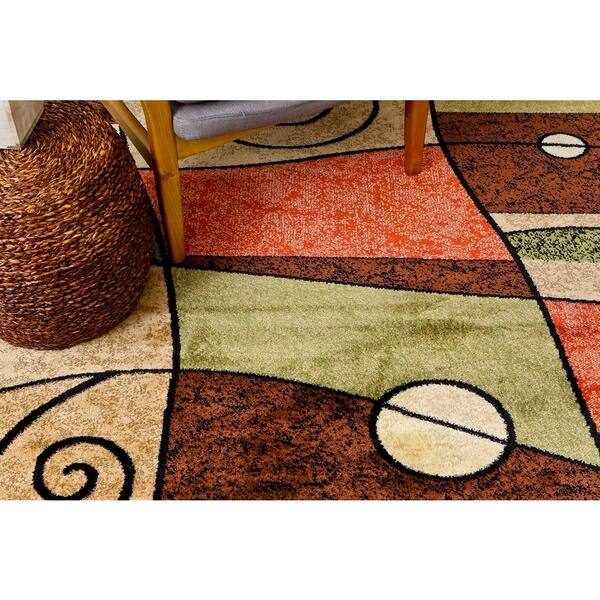 Persian Rugs Orange Beige Brown Green Ivory Polypropylene Orange Beige Brown Green Ivory