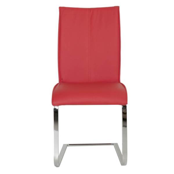 Modern Life Mack Red Faux Leather Chrome Dining Chairs Modern Life Mack Red Faux Leather Chrome Dining Chairs