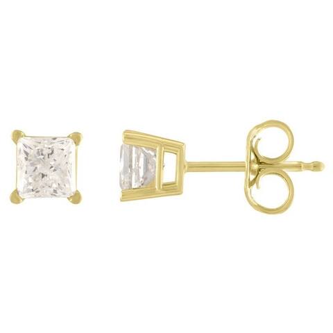 14K Diamond Stud Earring Yellow gold (3/8cttw H-I Color, I2 Clarity)