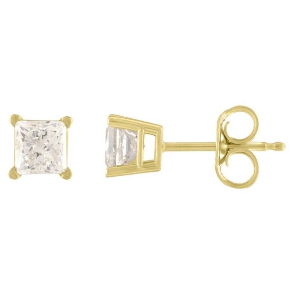Shop 14K Diamond Stud Earring Yellow gold (1/4cttw HI Color, I2 Clarity) Free Shipping Today