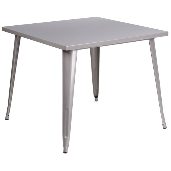 35.5inch Square Metal IndoorOutdoor Table Free Shipping Today