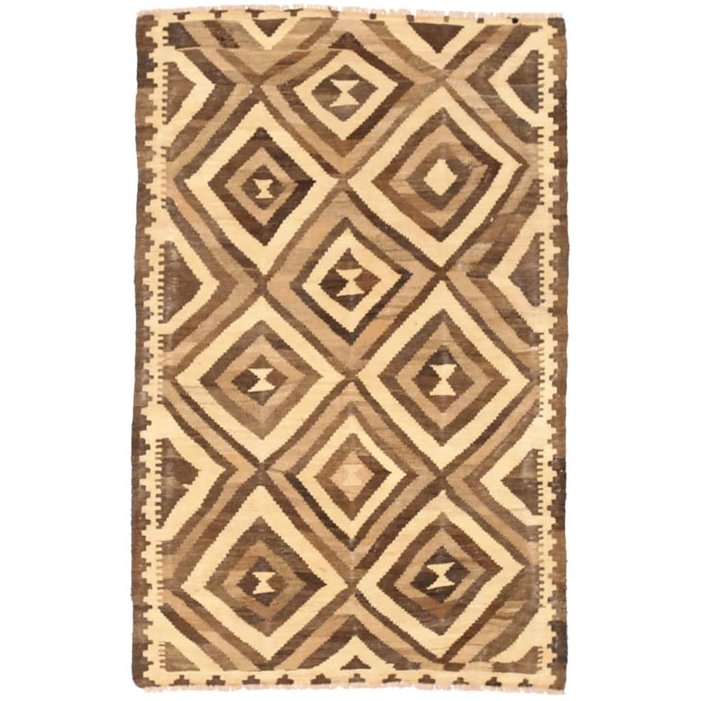 Handmade Wool Mimana Kilim (Afghanistan) - 3'1 x 4'11