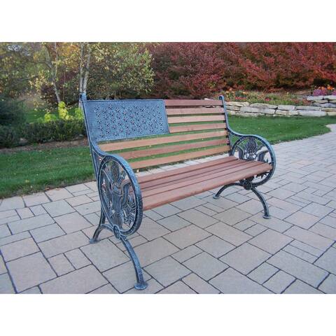 Proud American Hardwood/Metal Bench