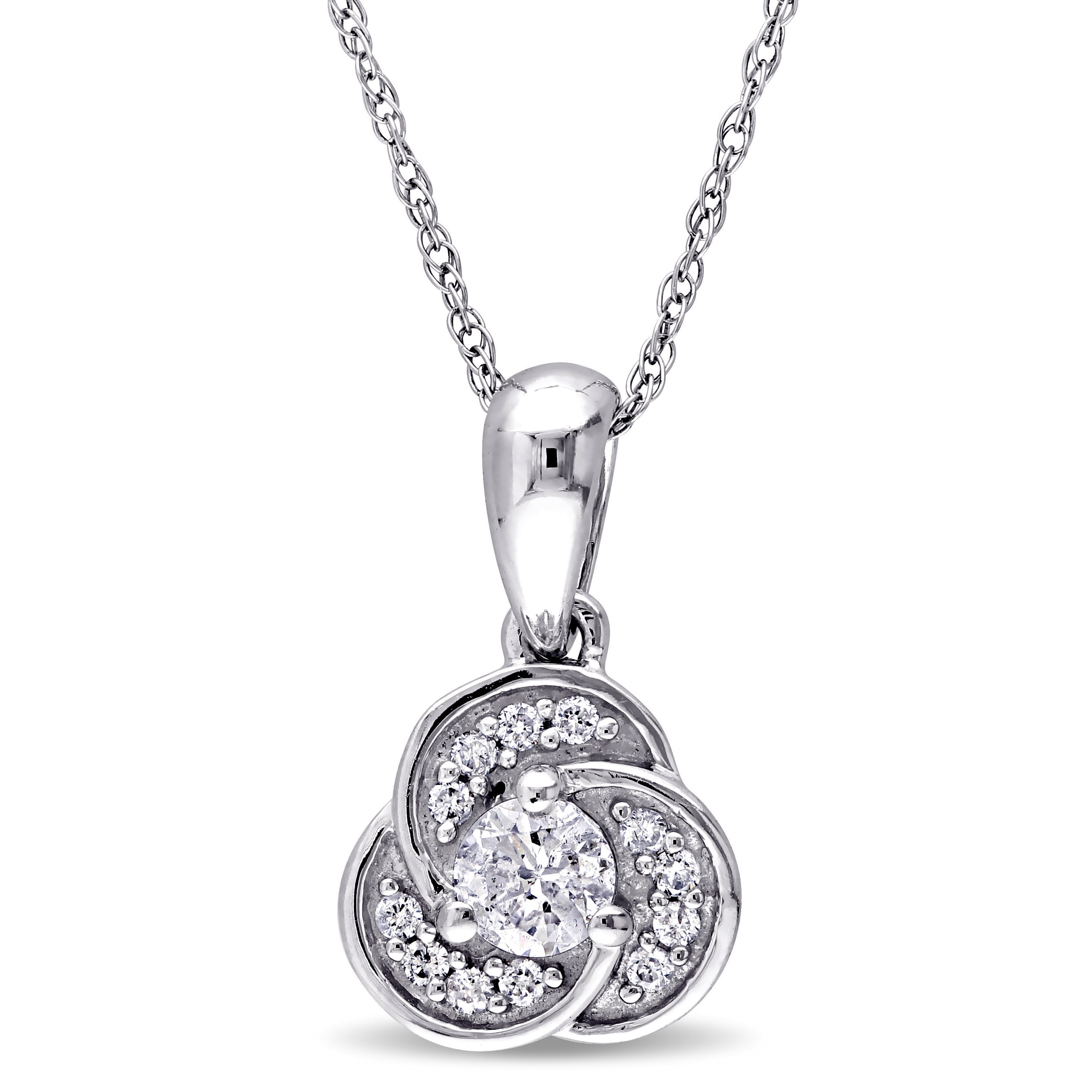 Black Diamond Dangling Heart Pendant 1//3ct 10k White Gold