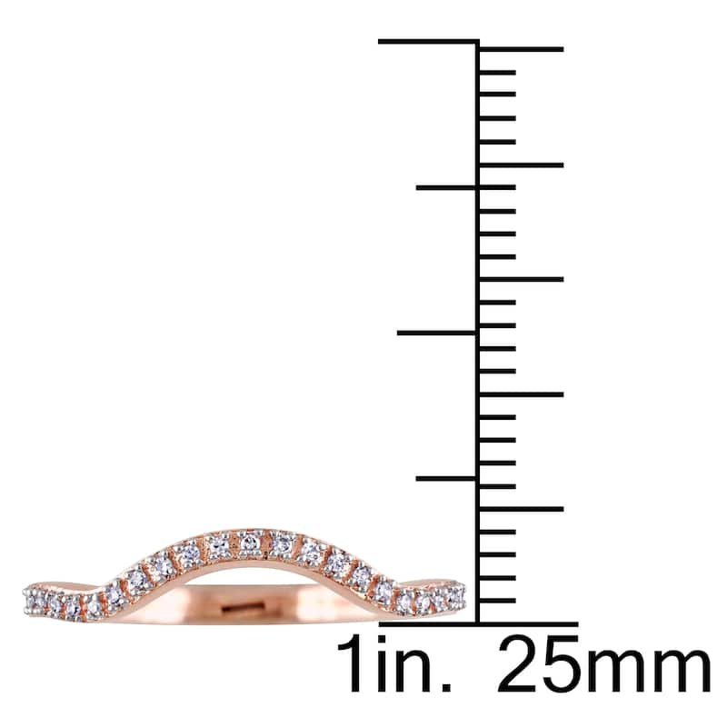 Miadora 10k Rose Gold Diamond Accent Contour Wedding Band - White
