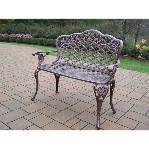Queen Camellia Cast Aluminum Loveseat Bench