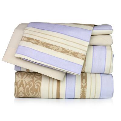 Beige Vine and Stripe Sheet Set