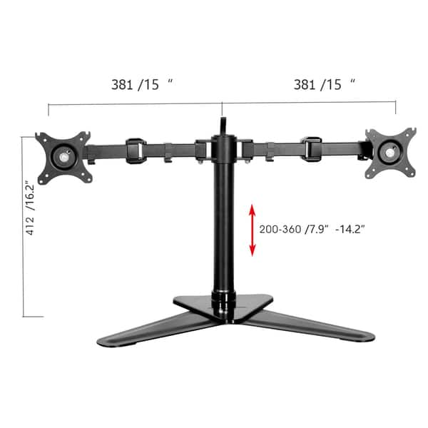 Fleximounts Dual Arm Free Standing Desk Mount Monitor Stand For 10- To 