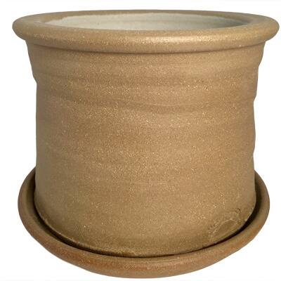 Handmade Ceramic Tan Flower Pot