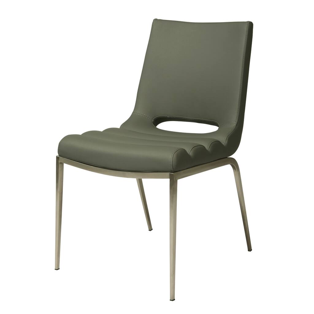 Emily Grey Polyurethane Stainless Steel Dining Chairs