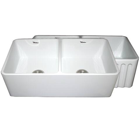 Reversible Series Fireclay Sink with Smooth Front Apron on One Side and Fluted Front Apron on Opposite Side