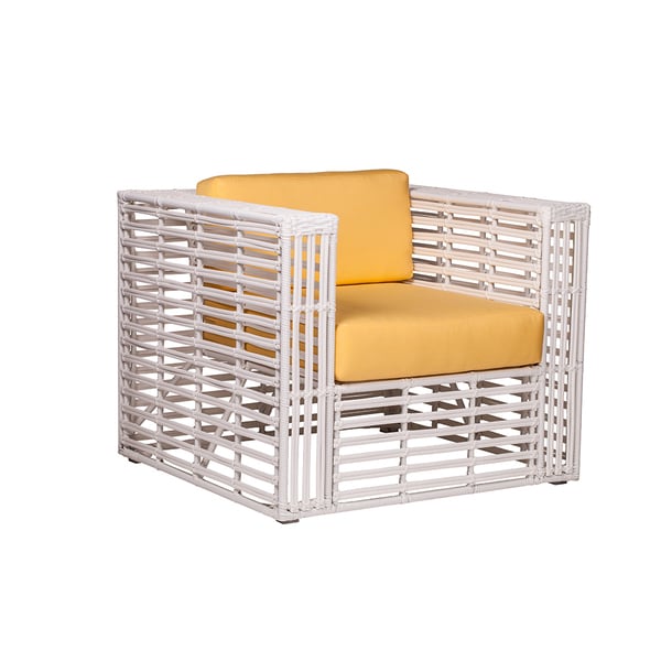 Sonoma White/Yellow Aluminum/Resin/Sunbrella Lounge Chair - 18997413 