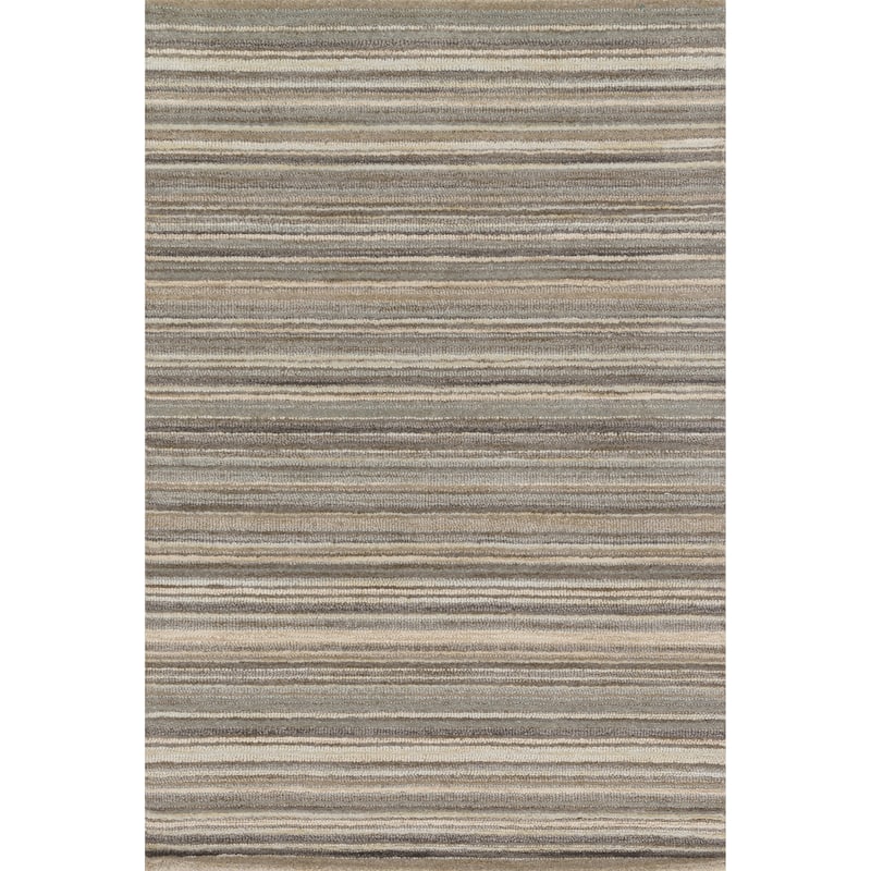 Hand-hooked Barrow Silver Striped Wool Rug