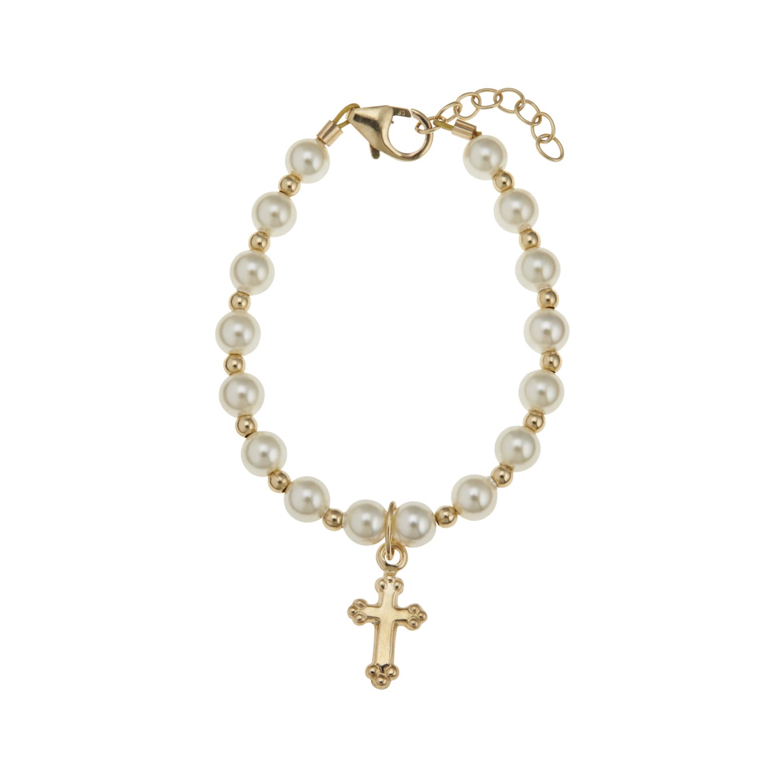 14k gold baby baptism bracelet