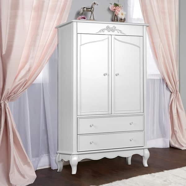 slide 1 of 1, Evolur Aurora Akoya Grey Pearl Armoire