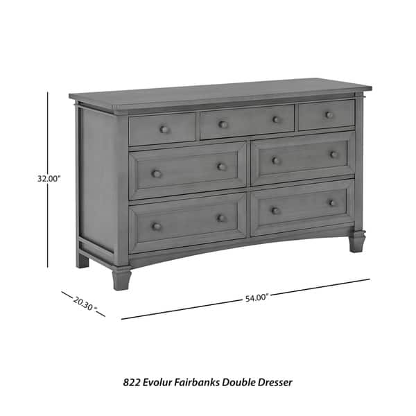 evolur fairbanks 7 drawer double dresser winter white Evolur Fairbanks Double Dresser - Bed Bath & Beyond