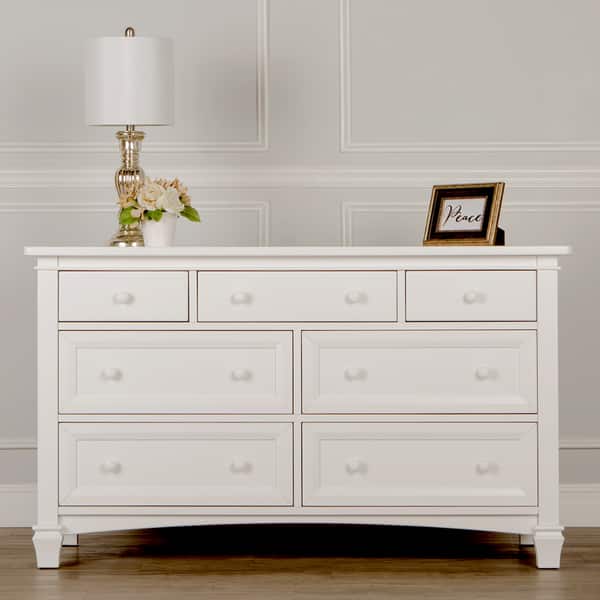 evolur fairbanks 7 drawer double dresser winter white Evolur Fairbanks Double Dresser - Bed Bath & Beyond