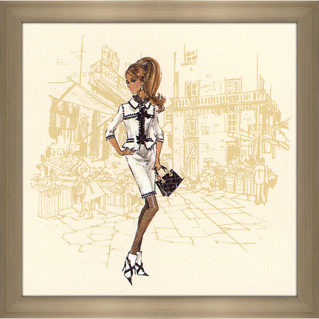 Robert Best 'White Suit Barbie' Framed Plexiglass Fashion Wall Decor